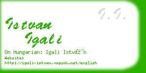 istvan igali business card